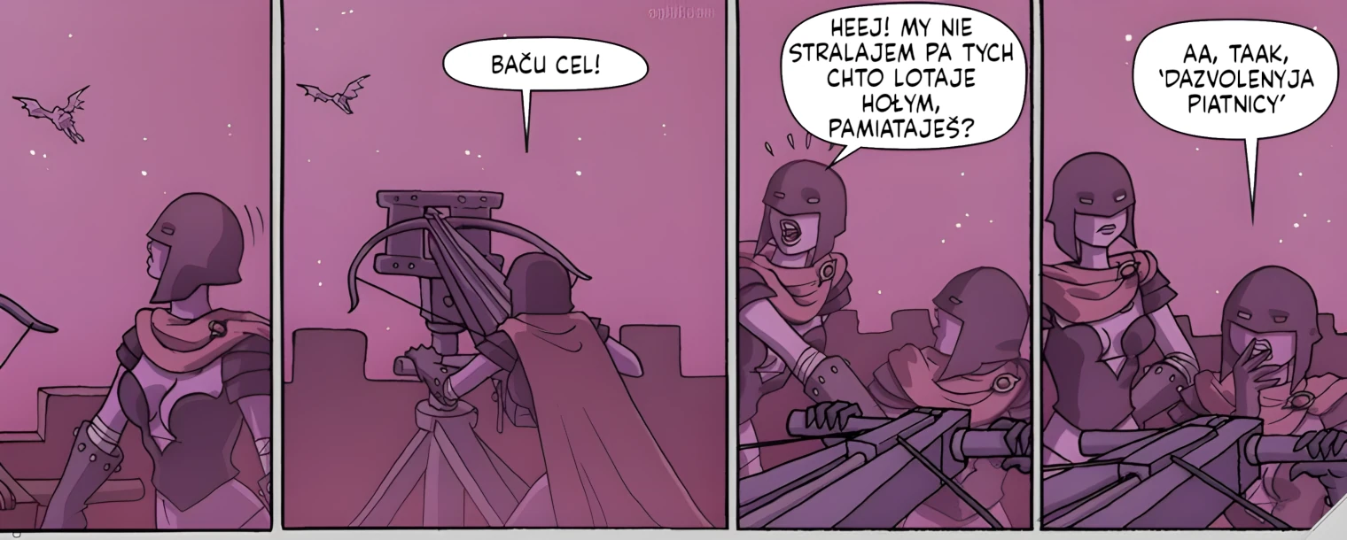 Patrabujucca stralcy z balisty. Balistu mieć z saboju